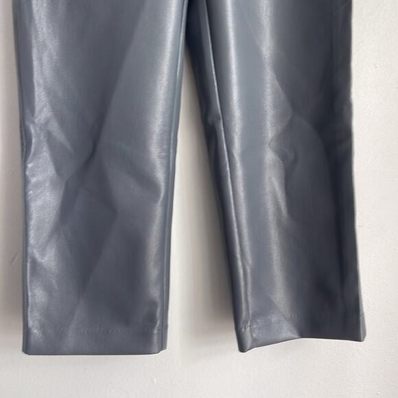 NWT Aritzia Babaton Command Cropped vegan leather mid rise straight leg pant 6 - Picture 4 of 7